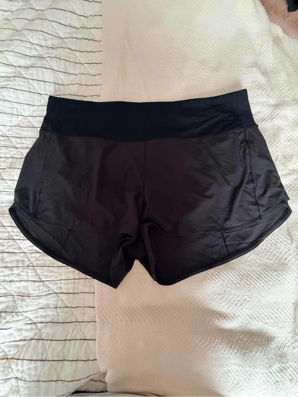 lululemon athletica Black Women's Athletic Shorts with Wide Waistband